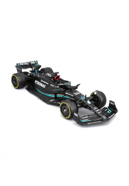 Bburago – RACE Formula F1 s figúrkou jazdca, Mercedes-AMG W14 E Performance (2023) #63 Russell, 1:24