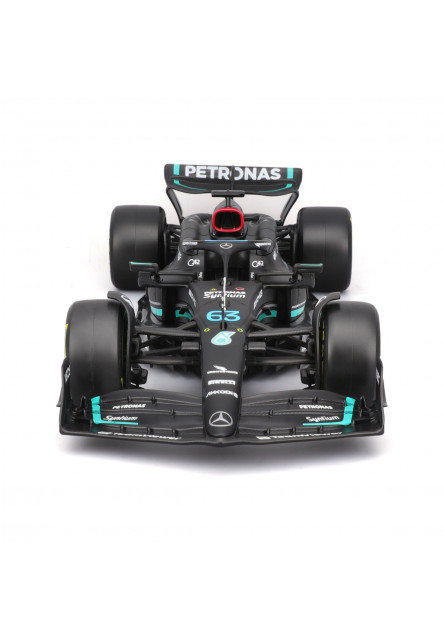 Bburago – RACE Formula F1 s figúrkou jazdca, Mercedes-AMG W14 E Performance (2023) #63 Russell, 1:24