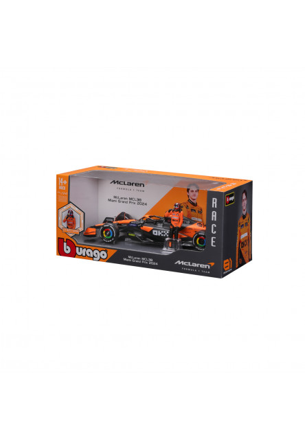 Bburago - RACE Formula F1, McLaren F1 Team MCL38 (2024), 81 Oscar Piastr, 1:24