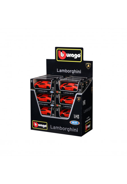 Bburago - Autá Street Fire, Lamborghini, displej 24ks, 1:43, assort