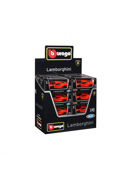 Bburago - Autá Street Fire, Lamborghini, displej 24ks, 1:43, assort