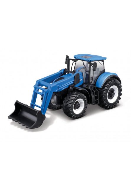 Bburago - FarmLand, Traktor s predným nakladačom na zotrvačník, 10cm, assort