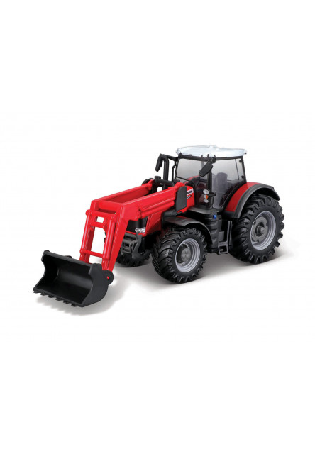 Bburago - FarmLand, Traktor s predným nakladačom na zotrvačník, 10cm, assort