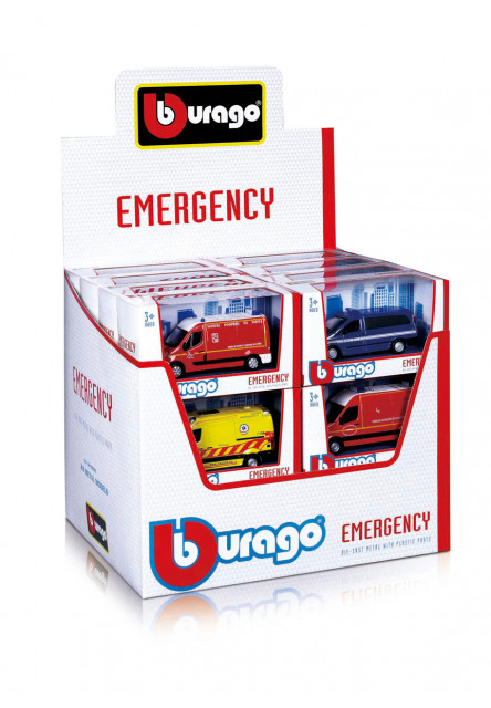 Bburago - Emergency, Záchranné vozidlá, dodávky, 1:50, assort