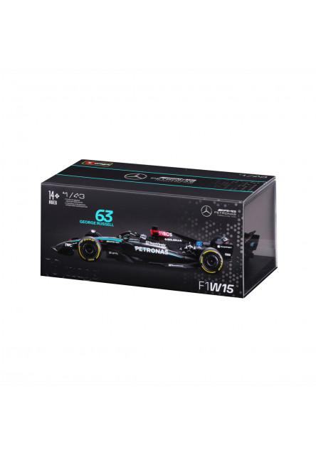 Bburago - RACE Formula F1, Mercedes-AMG F1 W15 Petronas (2024), 63 George Russell, 1:43