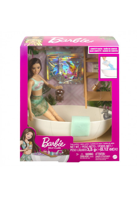 BRB BÁBIKA A KÚPEĽ S MYDLOVÝMI KONFETAMI BRUNETKA