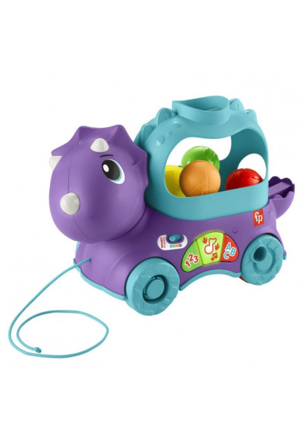Fisher Price hrajúce Dino s vyskakujúcimi loptami CZ/SK/ENG/HU/PL