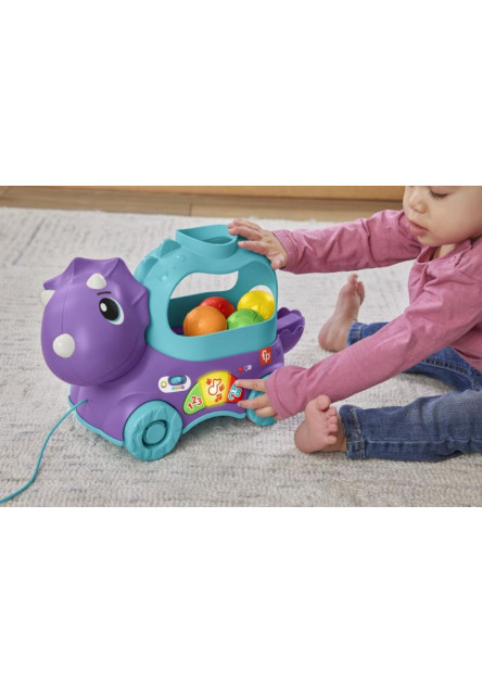 Fisher Price hrajúce Dino s vyskakujúcimi loptami CZ/SK/ENG/HU/PL