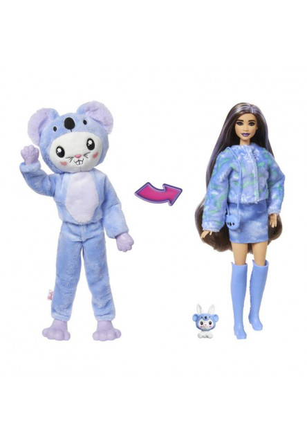 Barbie CUTIE REVEAL Barbie v kostýme - zajačik vo fialovom kostýme koaly 