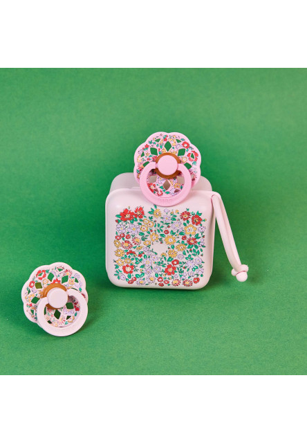 BIBS x LIBERTY krabička na cumlíky (Oscar Meadow Blossom)