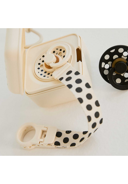 BIBS STUDIO Polka Loop klip na cumlík (Ivory)