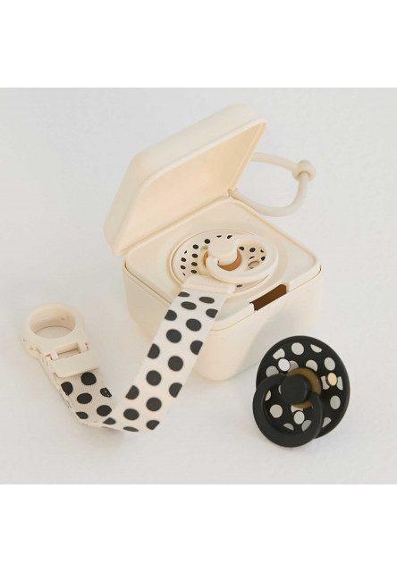 BIBS STUDIO Polka Loop klip na cumlík (Ivory)