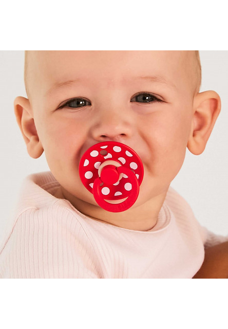 BIBS STUDIO Colour Polka anatomické cumlíky z prírodného kaučuku 2ks - veľkosť 1 (Ivory / Black)