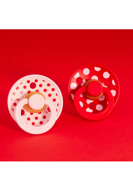 BIBS STUDIO Colour Polka anatomické cumlíky z prírodného kaučuku 2ks - veľkosť 2 (Ivory / Black)