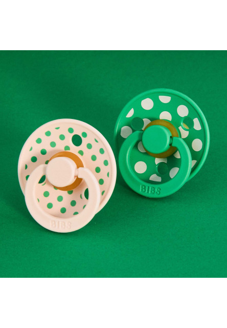 BIBS STUDIO Colour Polka cumlíky z prírodného kaučuku 2ks - veľkosť 2 (Sage / Iron)