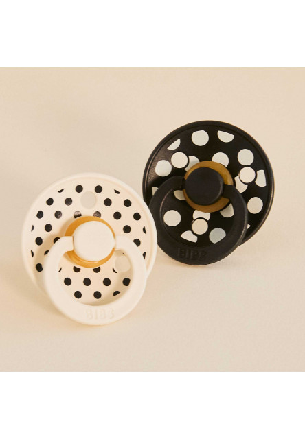 BIBS STUDIO Colour Polka cumlíky z prírodného kaučuku 2ks - veľkosť 2 (Baby Blue / Steel Blue)