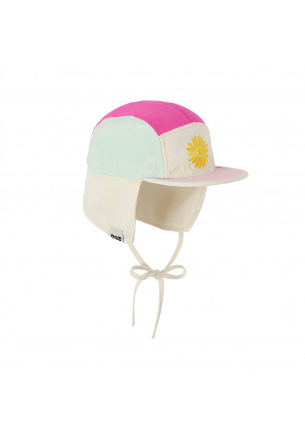 KiETLA FUN FLEUR šiltovka s UV ochranou a ochranou krku - Flower Fuchsia (49 - 51 cm)