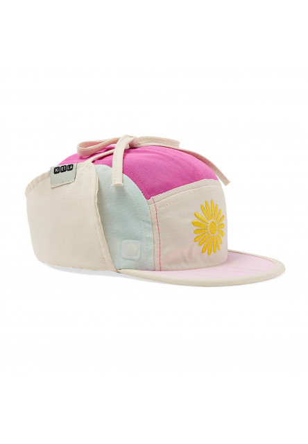 KiETLA FUN FLEUR šiltovka s UV ochranou a ochranou krku - Flower Fuchsia (51 - 53 cm)