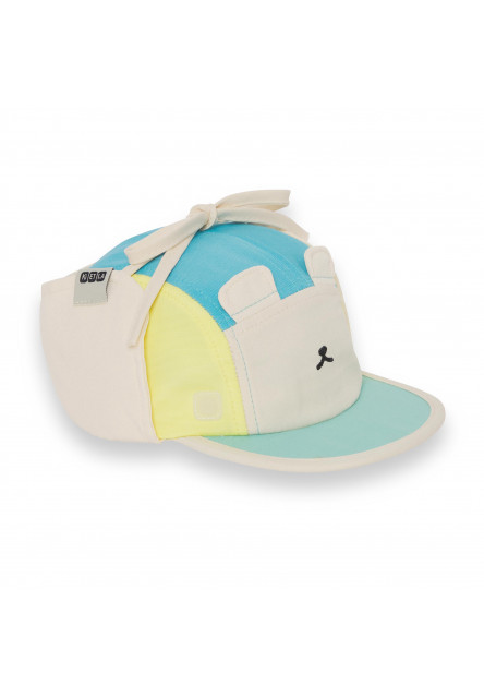 KiETLA FUN OURS‘ON šiltovka s UV ochranou a ochranou krku - Bear Blue (46 - 49 cm)