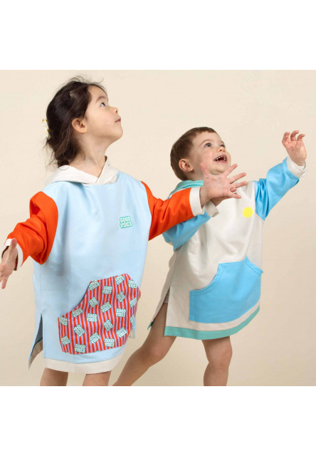 KiETLA ICONIK pončo s UV ochranou - Good Vibes (4-8 rokov)