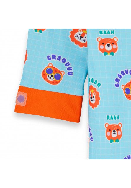 KiETLA ICONIK plavkový overal s UV ochranou - ChaCha Pop (18-24 mesiacov)