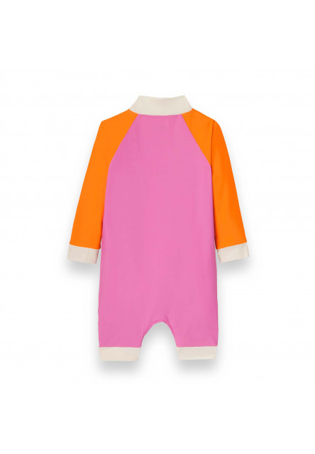 KiETLA ICONIK plavkový overal s UV ochranou - Pink Red (18-24 mesiacov)