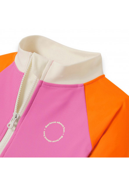 KiETLA ICONIK plavkový overal s UV ochranou - Pink Red (2-4 roky)