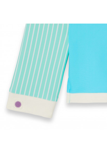 KiETLA ICONIK plavky s UV ochranou - tričko s dlhým rukávom - Blue Stripes (4-6 rokov)