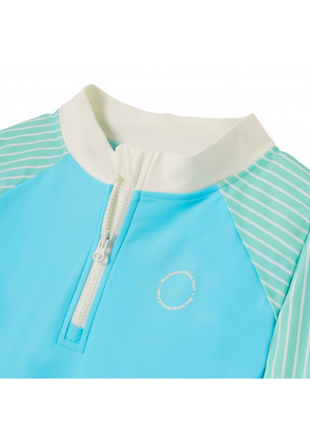 KiETLA ICONIK plavky s UV ochranou - tričko s dlhým rukávom - Blue Stripes (4-6 rokov)