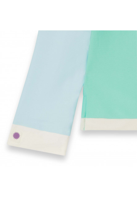 KiETLA ICONIK plavky s UV ochranou - tričko s dlhým rukávom - Green Blue (4-6 rokov)