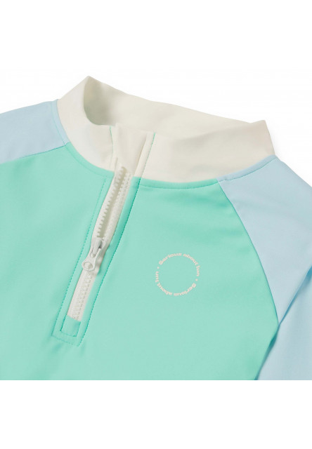 KiETLA ICONIK plavky s UV ochranou - tričko s dlhým rukávom - Green Blue (4-6 rokov)