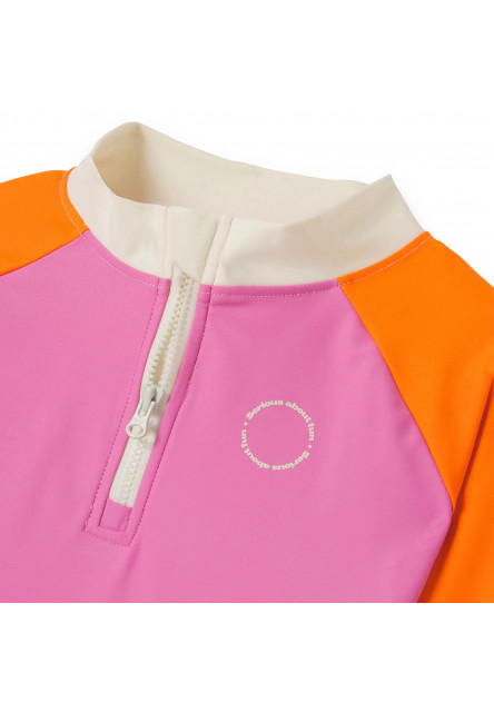 KiETLA ICONIK plavky s UV ochranou - tričko s dlhým rukávom - Pink Red (2-4 roky)