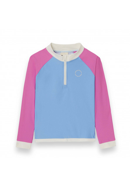 KiETLA ICONIK plavky s UV ochranou - tričko s dlhým rukávom - Purple Pink (6-8 rokov)