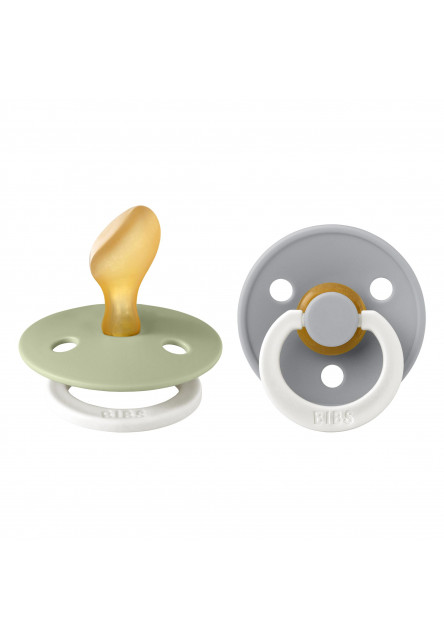 BIBS Colour anatomické cumlíky z prírodného kaučuku 2 ks - veľkosť 2 (Sage Nočný / Cloud Nočný)