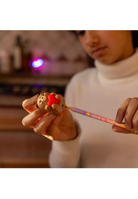 Strúhadlo Legami - Light-Up Pen. Sharpener Cont. - Sharpening Is Magic - Teddy Bear