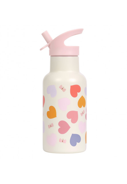 A Little Lovely Company – antikorová fľaša na pitie, 350 ml – srdce