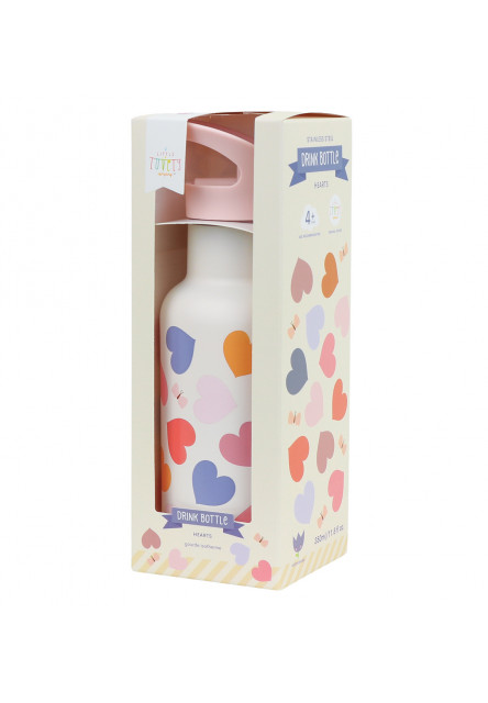 A Little Lovely Company – antikorová fľaša na pitie, 350 ml – srdce