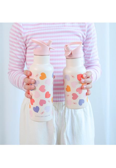 A Little Lovely Company – antikorová fľaša na pitie, 350 ml – srdce