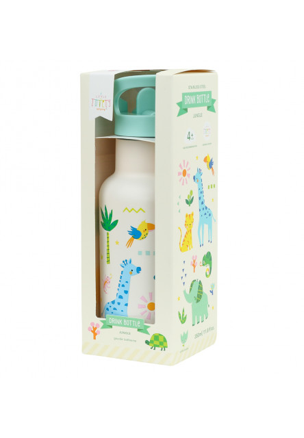 A Little Lovely Company – antikorová fľaša na pitie, 350 ml – džungľa