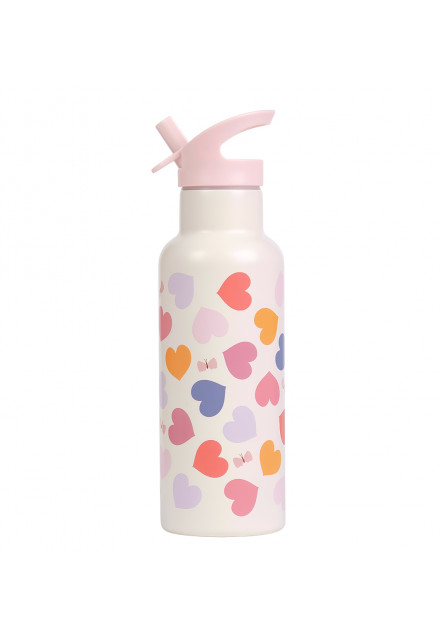 A Little Lovely Company – antikorová fľaša na pitie, 500 ml – srdce