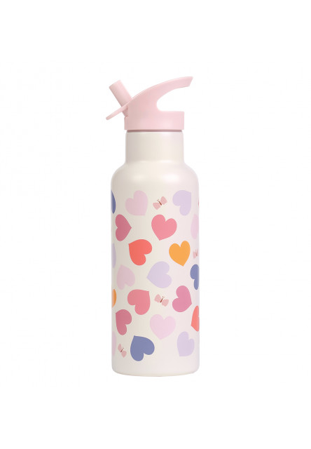 A Little Lovely Company – antikorová fľaša na pitie, 500 ml – srdce
