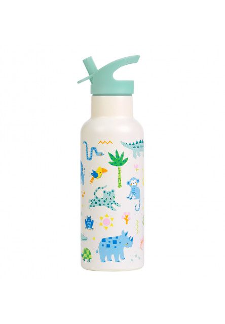 A Little Lovely Company – antikorová fľaša na pitie, 500 ml – džungľa