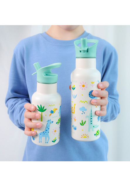 A Little Lovely Company – antikorová fľaša na pitie, 500 ml – džungľa