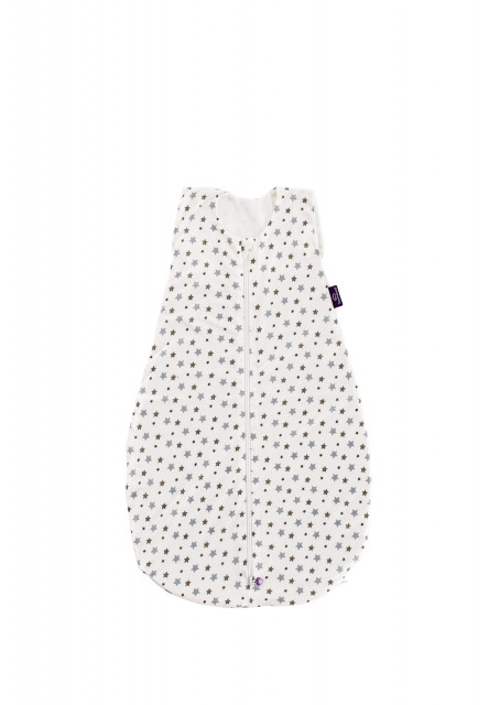 Letní spací pytel Liebmich Tencel Weiß mit grauen Sternen 90 cm
