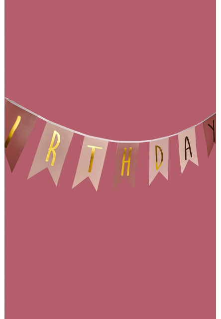 Banner Happy Birthday Růžový
