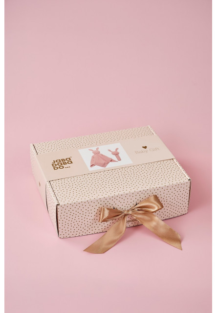 Dárková sada s chrastítkem Bunny Pink