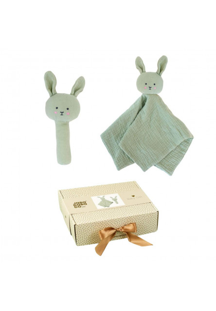 Dárková sada s chrastítkem Bunny Zelený