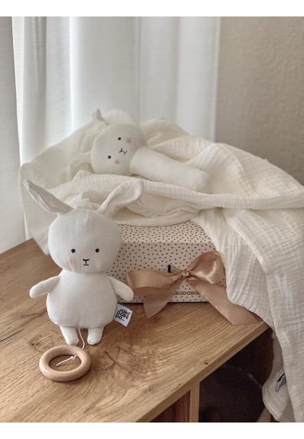 Dárková sada s mušelínovou dekou Bunny