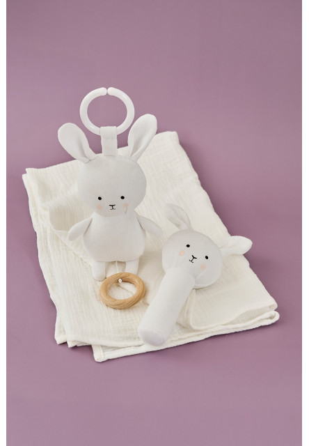 Dárková sada s mušelínovou dekou Bunny