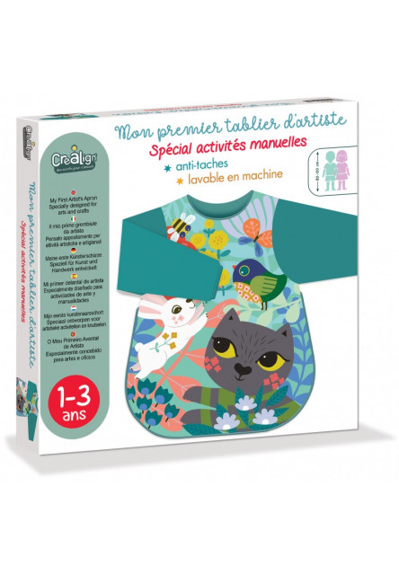 Moje první ochranná nepromokavá zástěra na malování Kočka